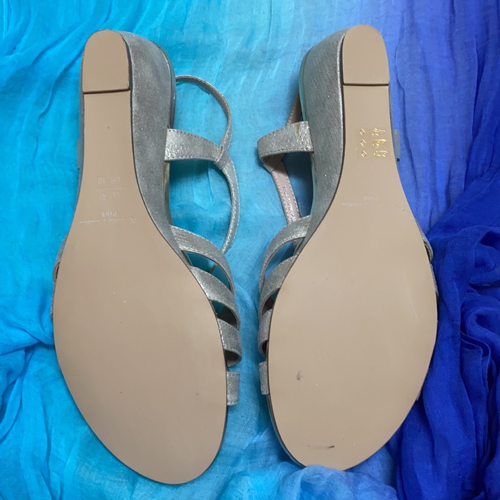 NIB Paradox London Joleen Wedge Sandal gold 10 wide - Picture 5 of 7